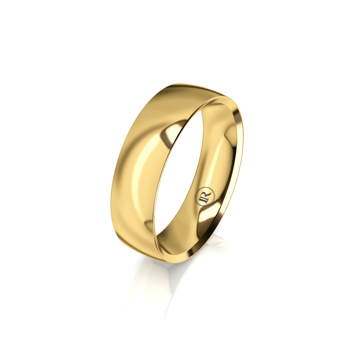 9ct Yellow Gold Round, Reverse Bevelled Edge Wedding Ring