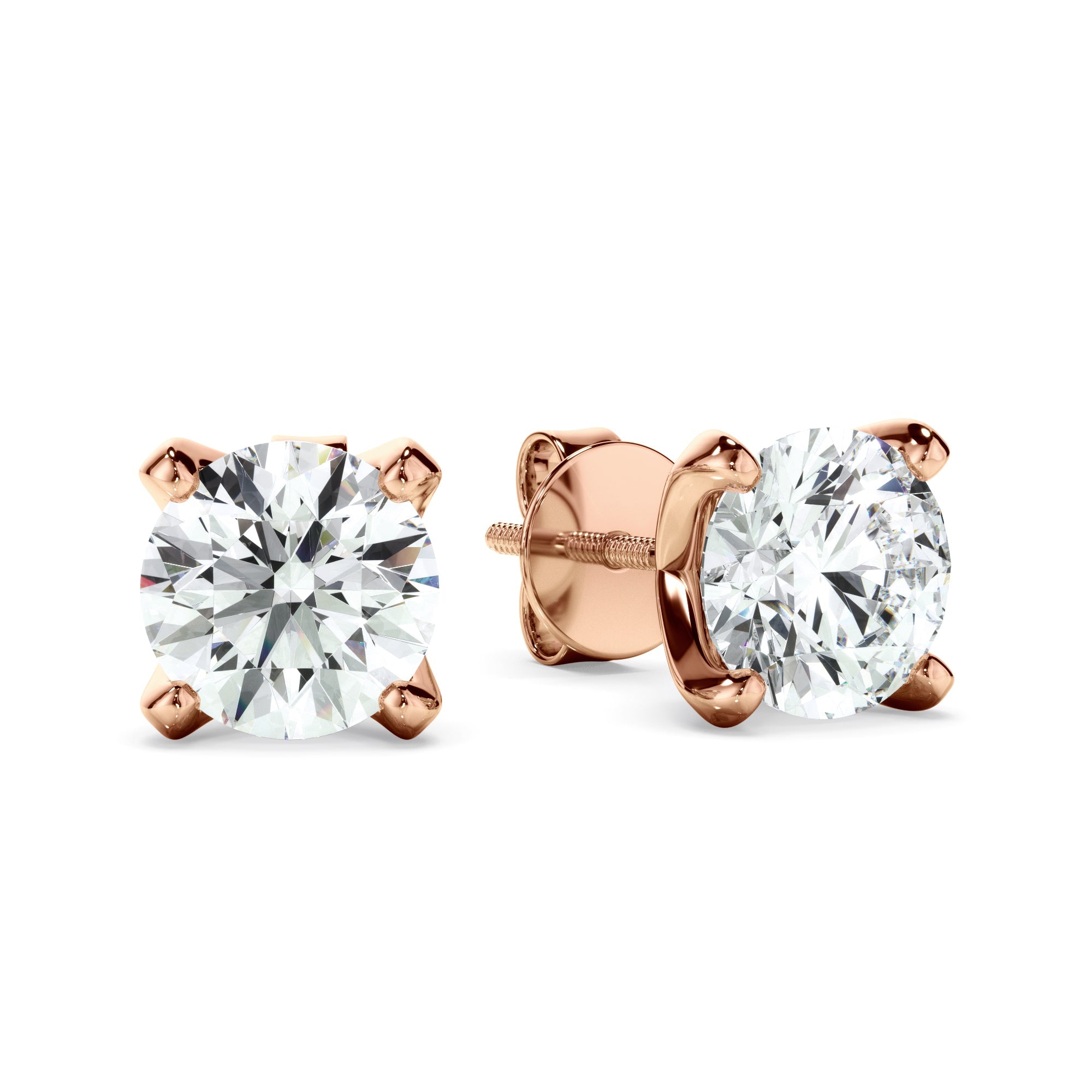 1ct Round Brilliant Cut Laboratory-Grown Diamond Stud Earrings