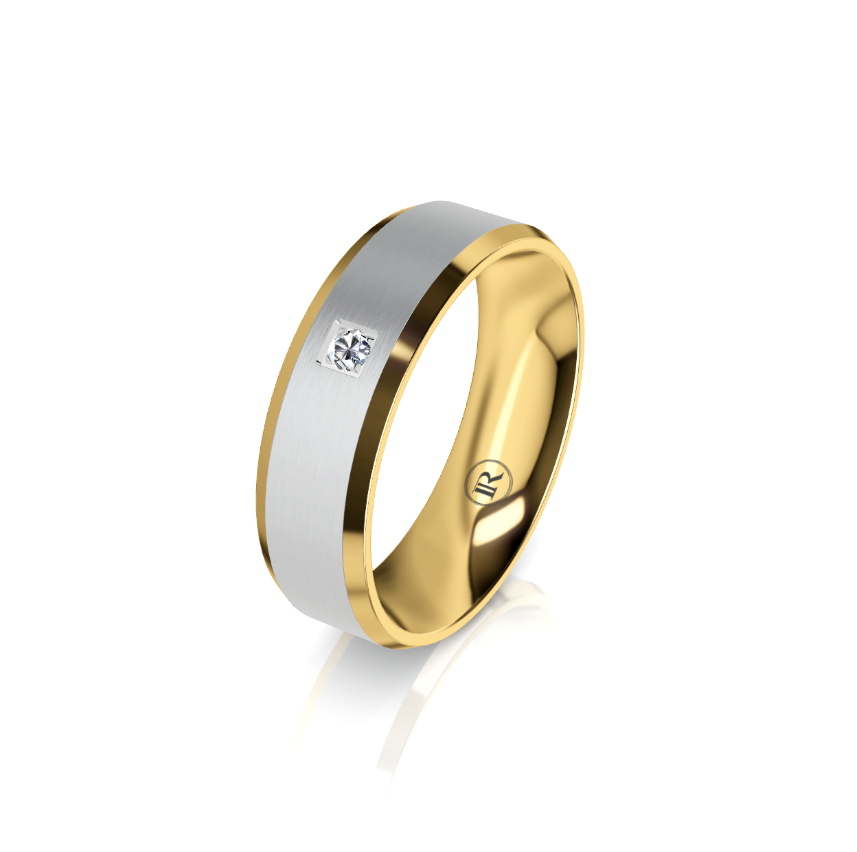 9ct White Yellow Gold Diamond Set Wedding Ring