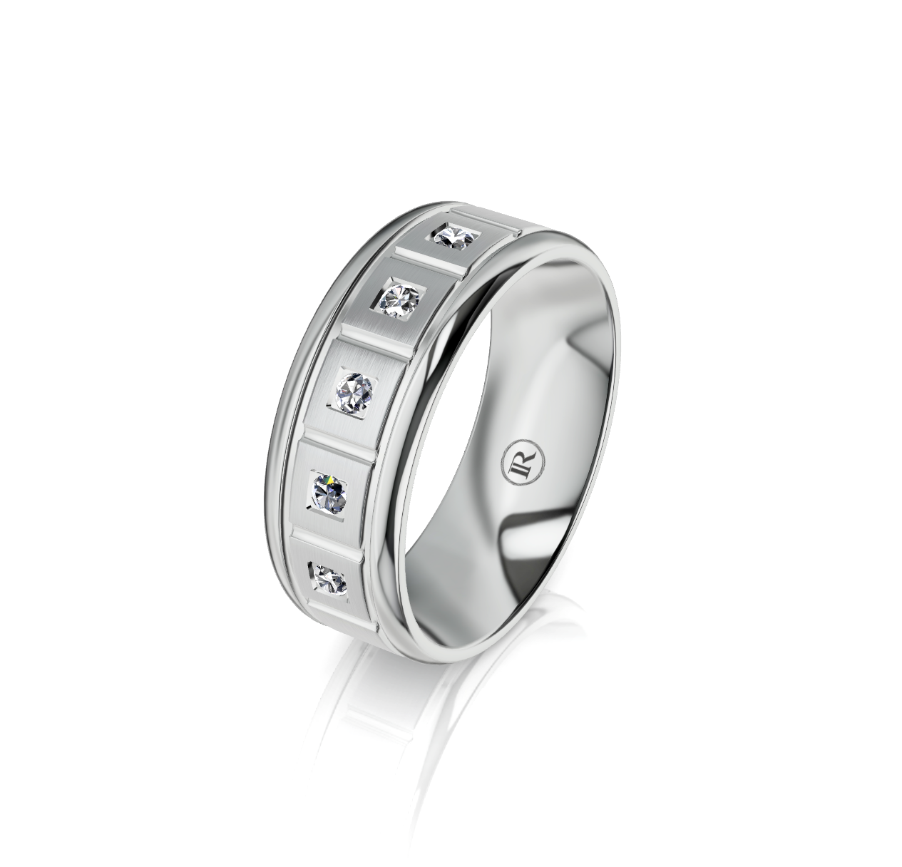 9ct White Gold Full Diamond Set Wedding Ring