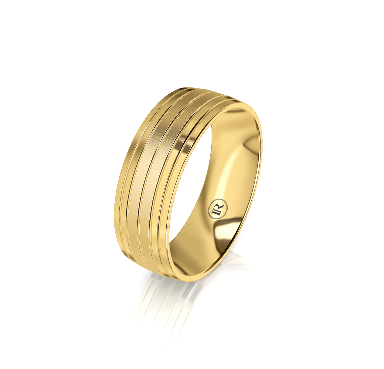 9ct Yellow Gold Grooved Wedding Ring
