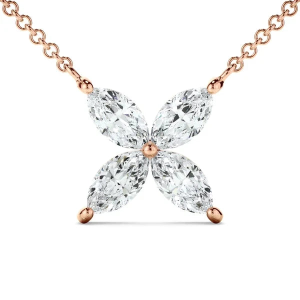 1ct Laboratory-Grown Diamond Flower Necklet