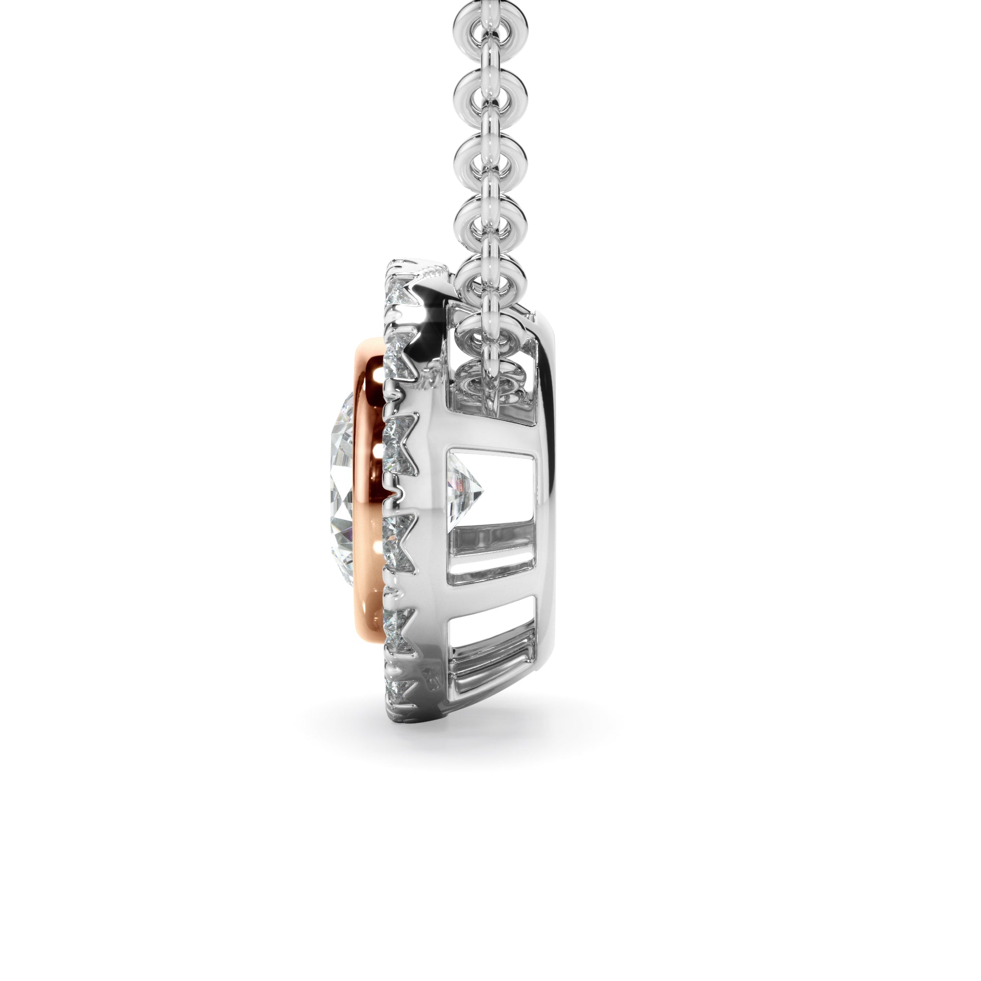 0.70ct Round Brilliant Cut Laboratory-Grown Diamond Halo Necklet