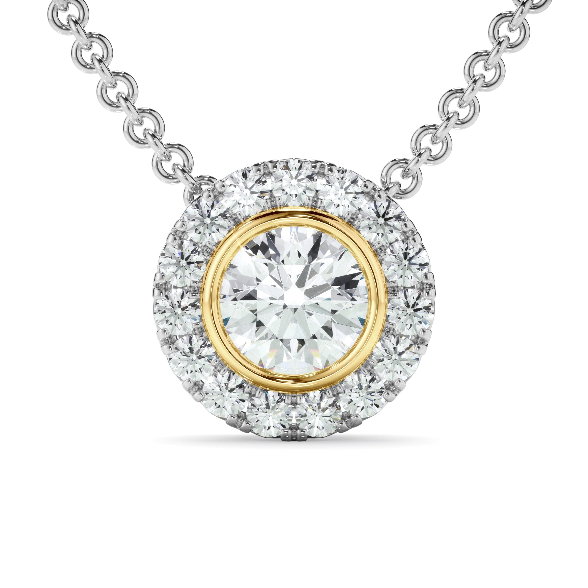 0.70ct Round Brilliant Cut Laboratory-Grown Diamond Halo Necklet