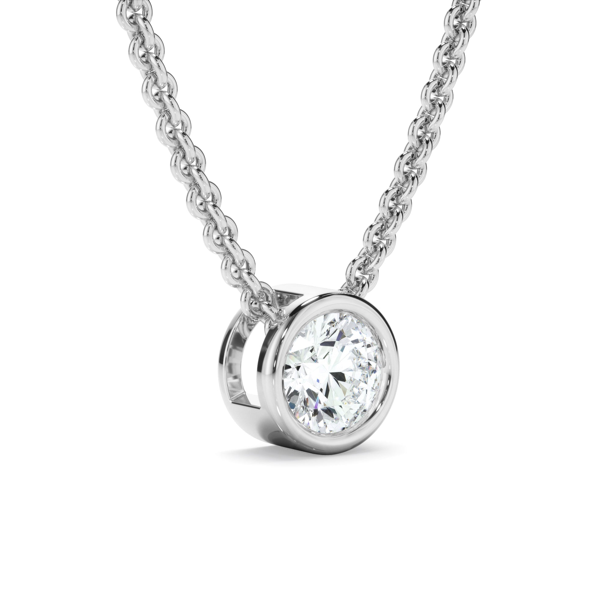 0.25ct Round Brilliant Cut Laboratory-Grown Diamond Solitaire Slider Pendant