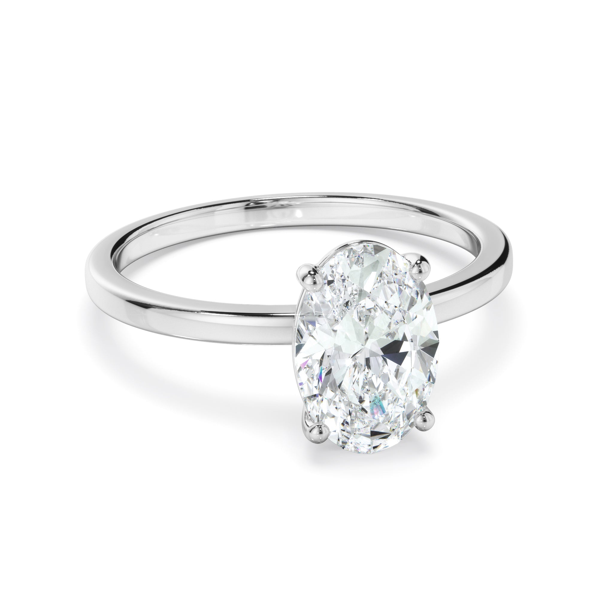 1ct Oval Cut Laboratory-Grown Diamond Solitaire Engagement Ring