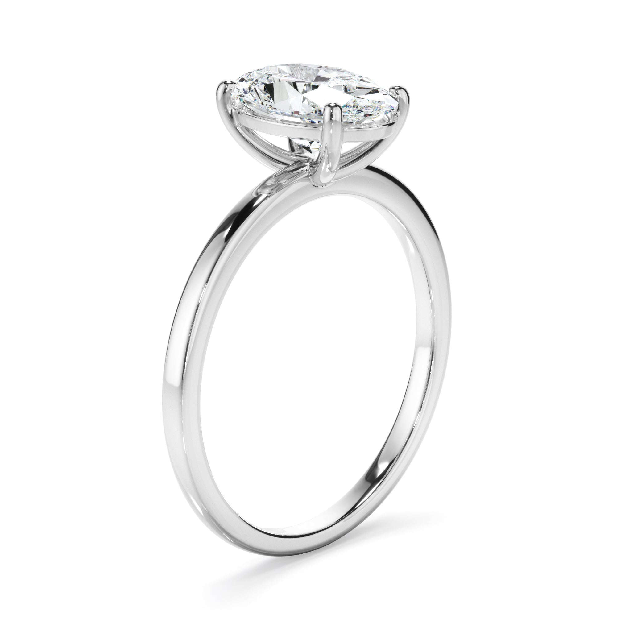 1ct Oval Cut Laboratory-Grown Diamond Solitaire Engagement Ring