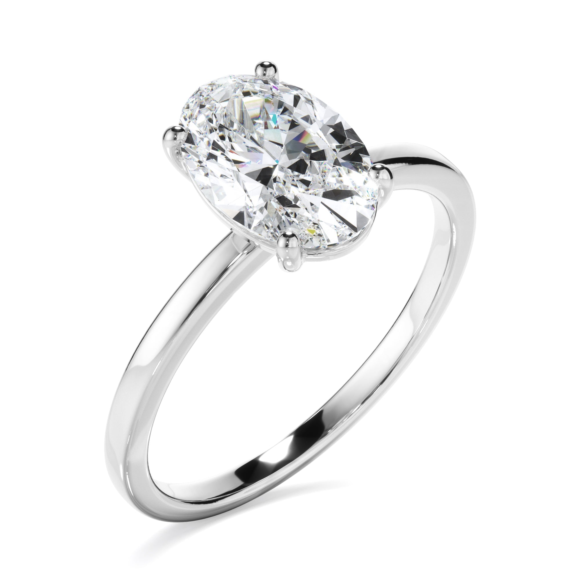 1ct Oval Cut Laboratory-Grown Diamond Solitaire Engagement Ring