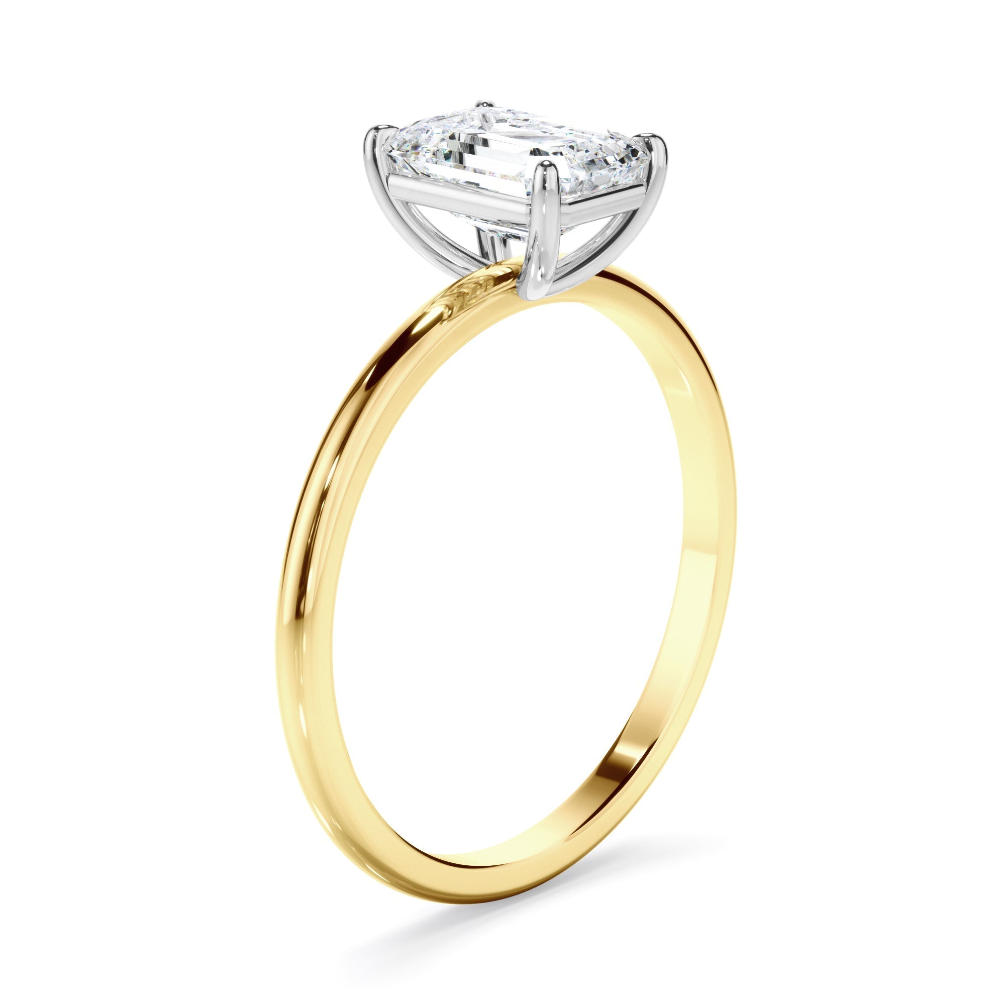 Emerald Cut Diamond Solitaire Engagement Ring