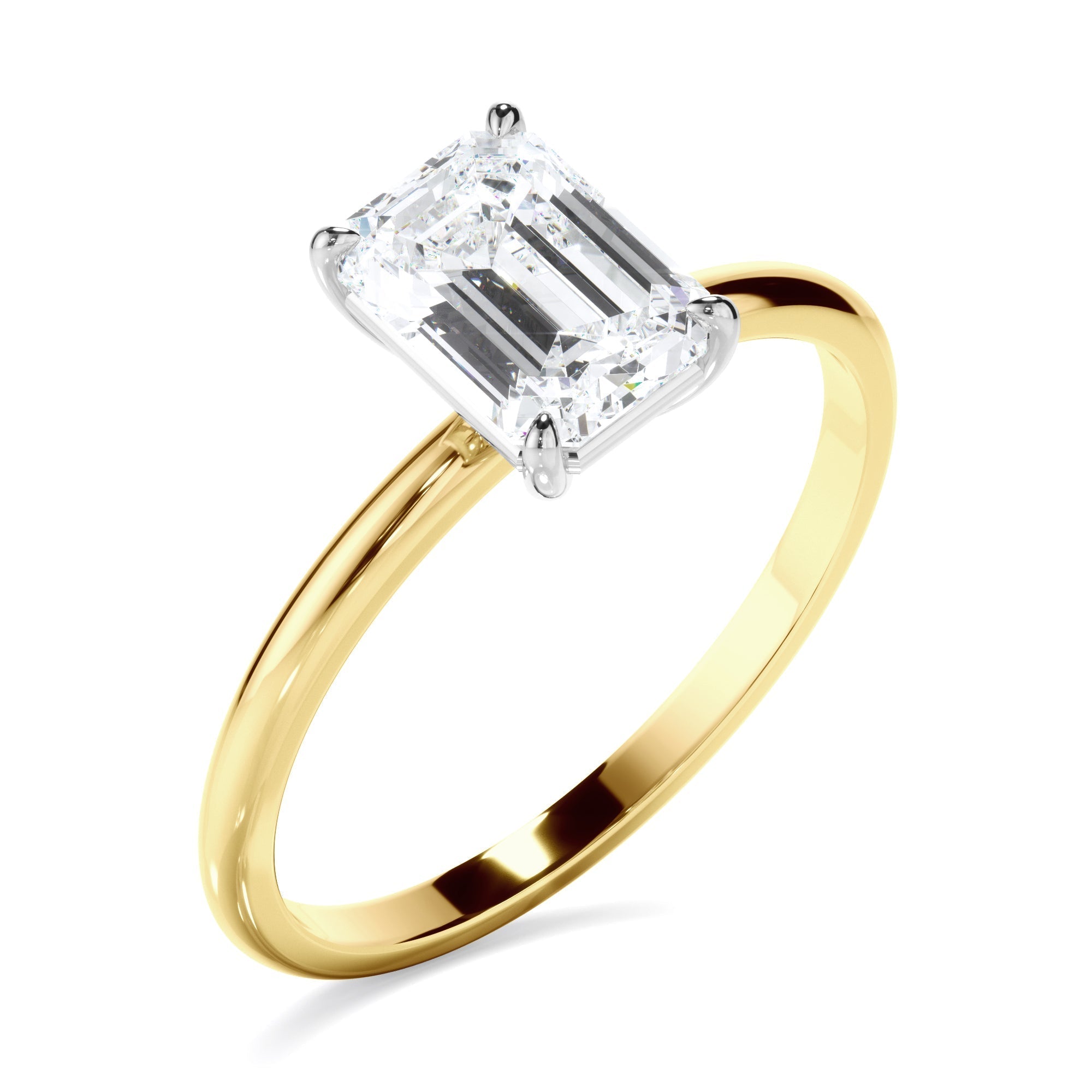 Emerald Cut Diamond Solitaire Engagement Ring