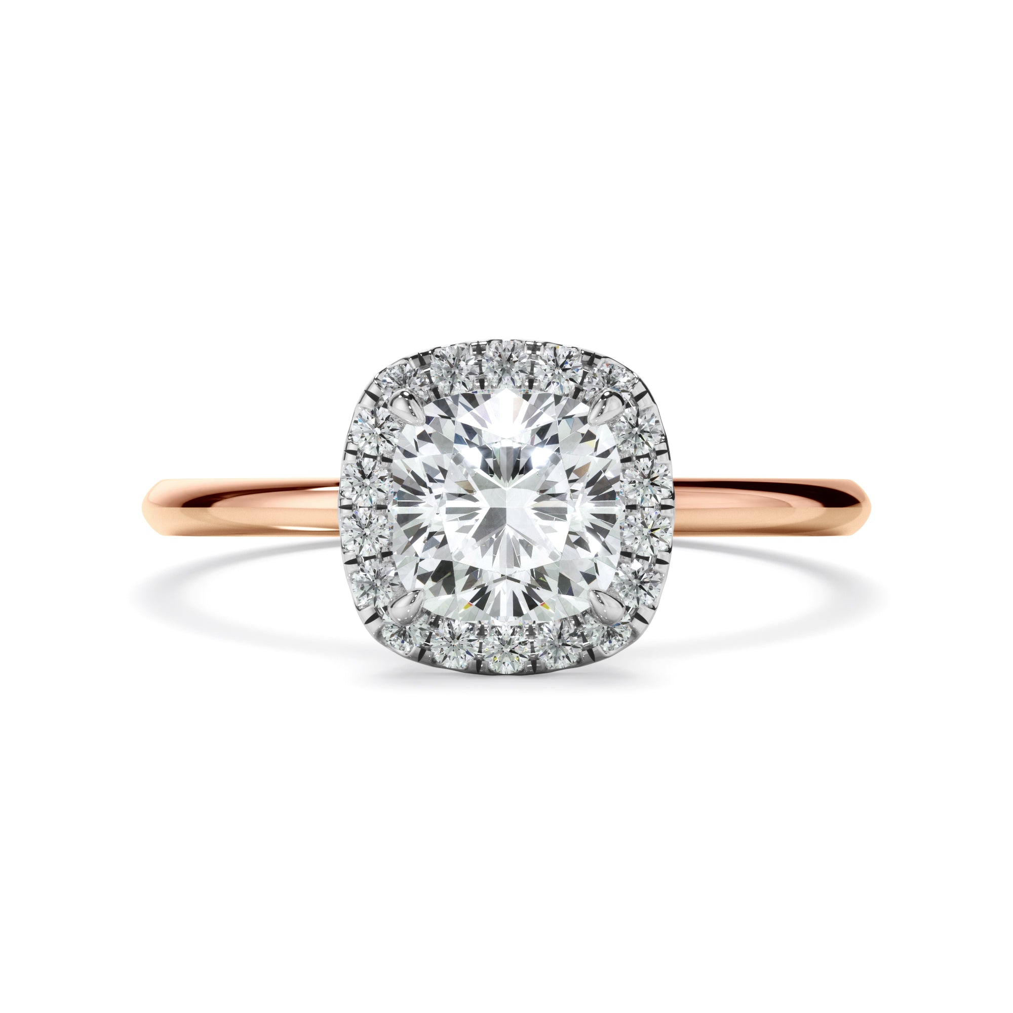 Cushion Cut Diamond Halo Engagement Ring