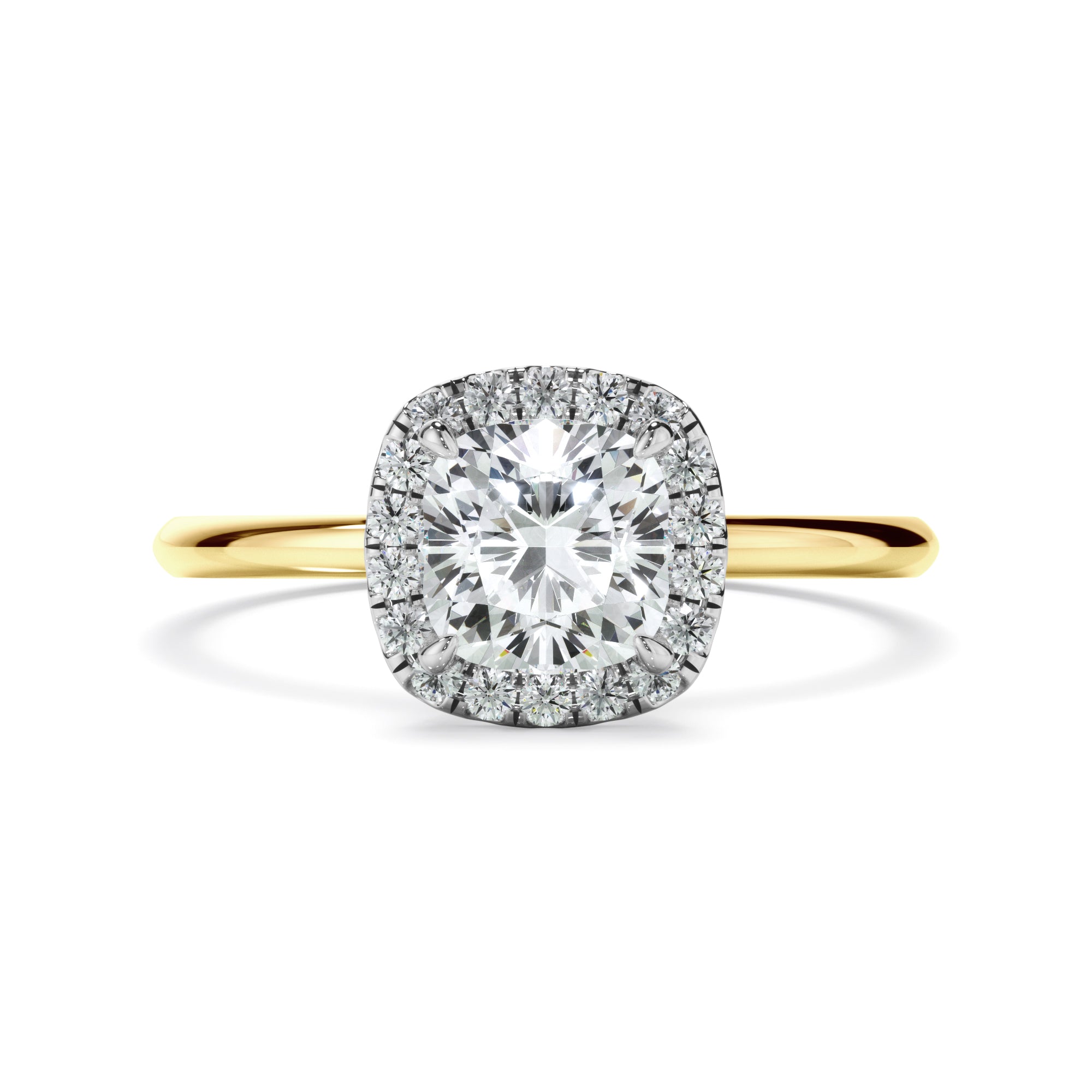 Cushion Cut Diamond Halo Engagement Ring