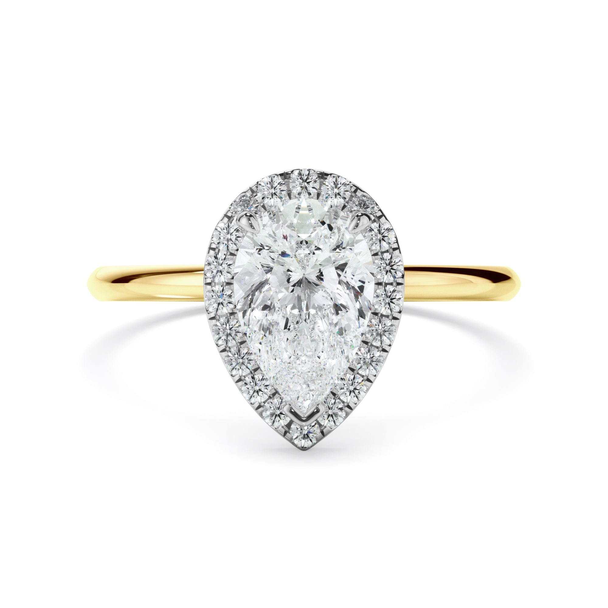 Pear Cut Diamond Halo Engagement Ring