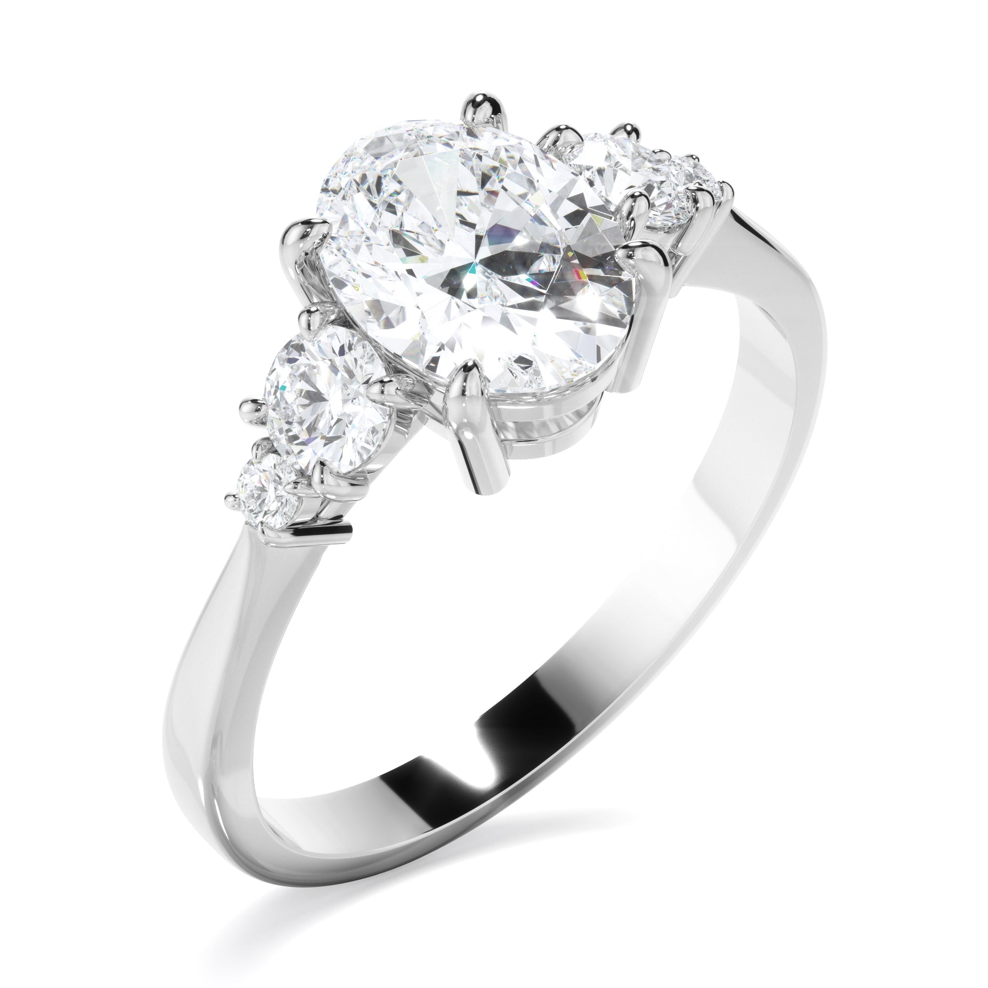 Oval Cut Diamond Five Stone Engagement Ring