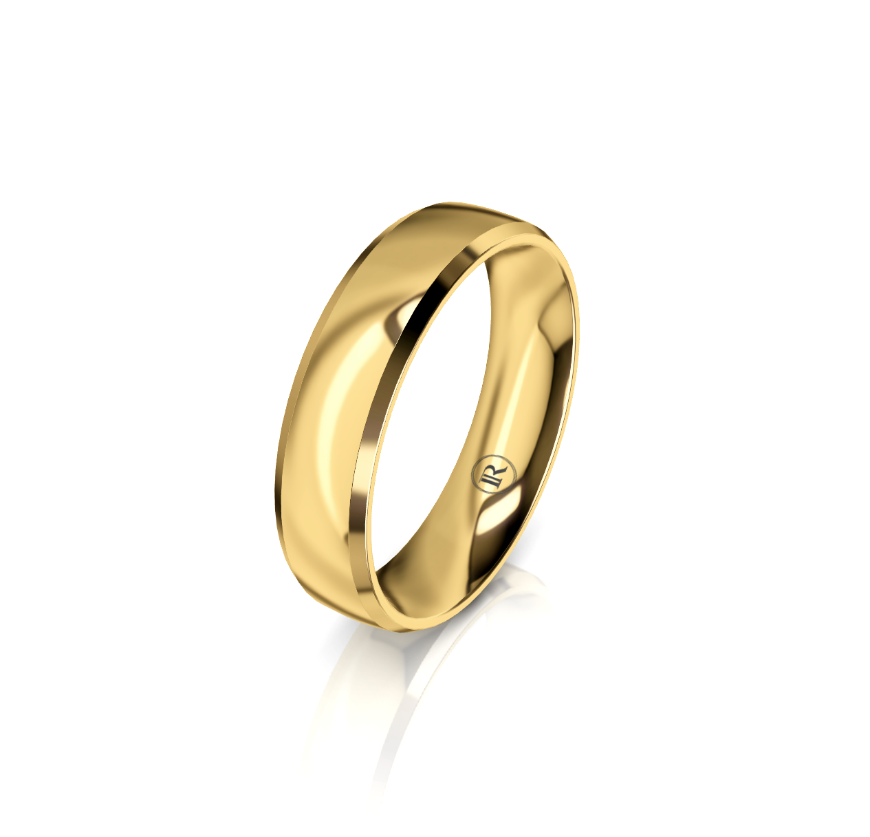 9ct Yellow Gold Round Bevelled Edge Wedding Ring