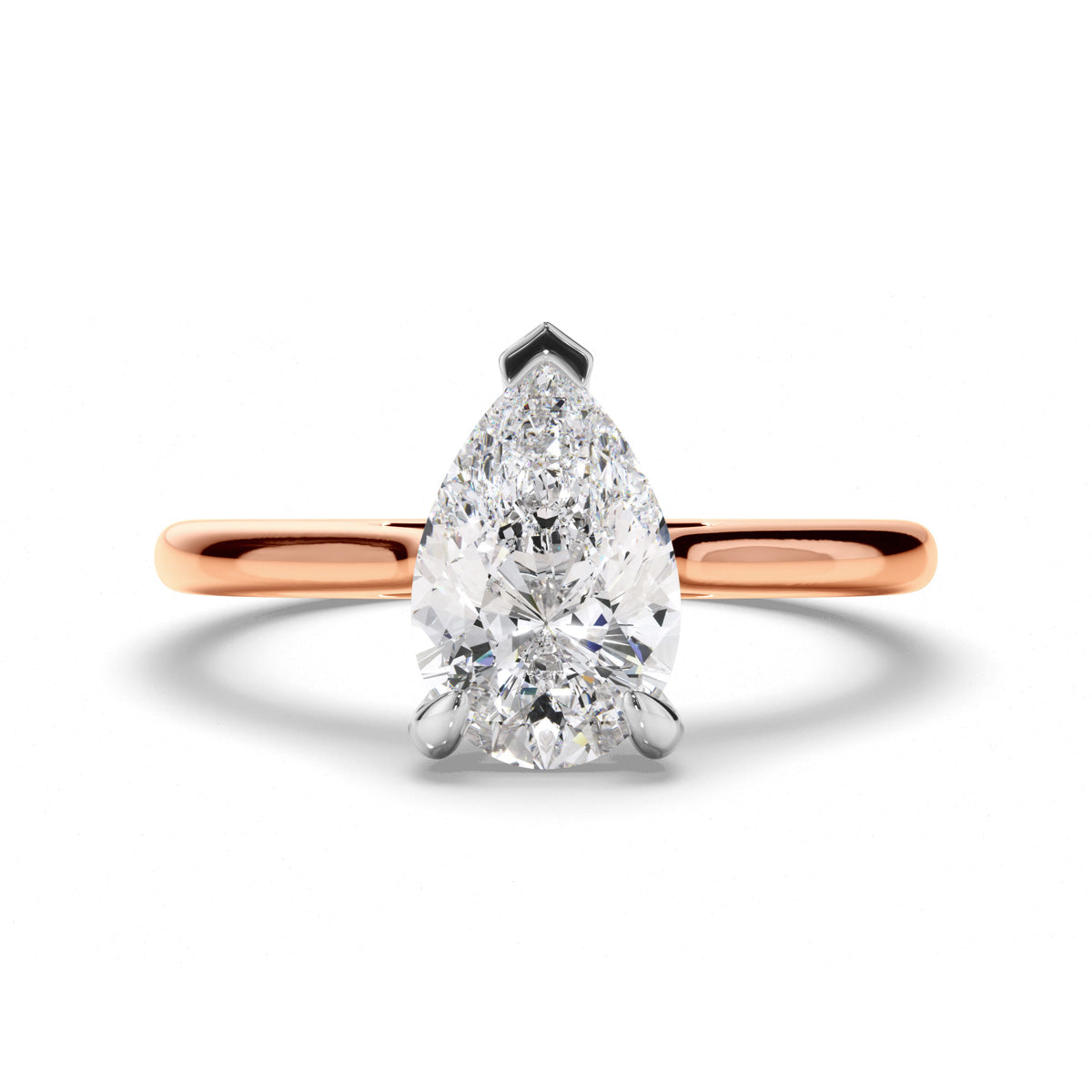 Pear Cut Diamond Solitaire Engagement Ring