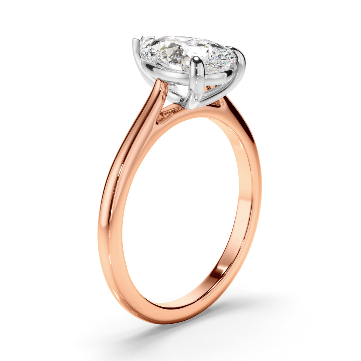 Pear Cut Diamond Solitaire Engagement Ring