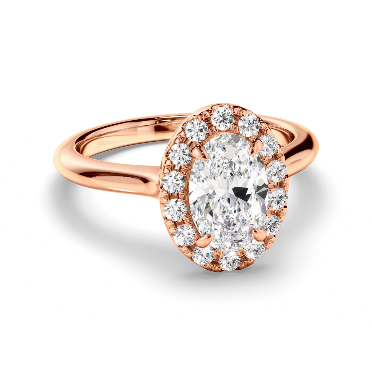 Oval Cut Diamond Halo Engagement Ring