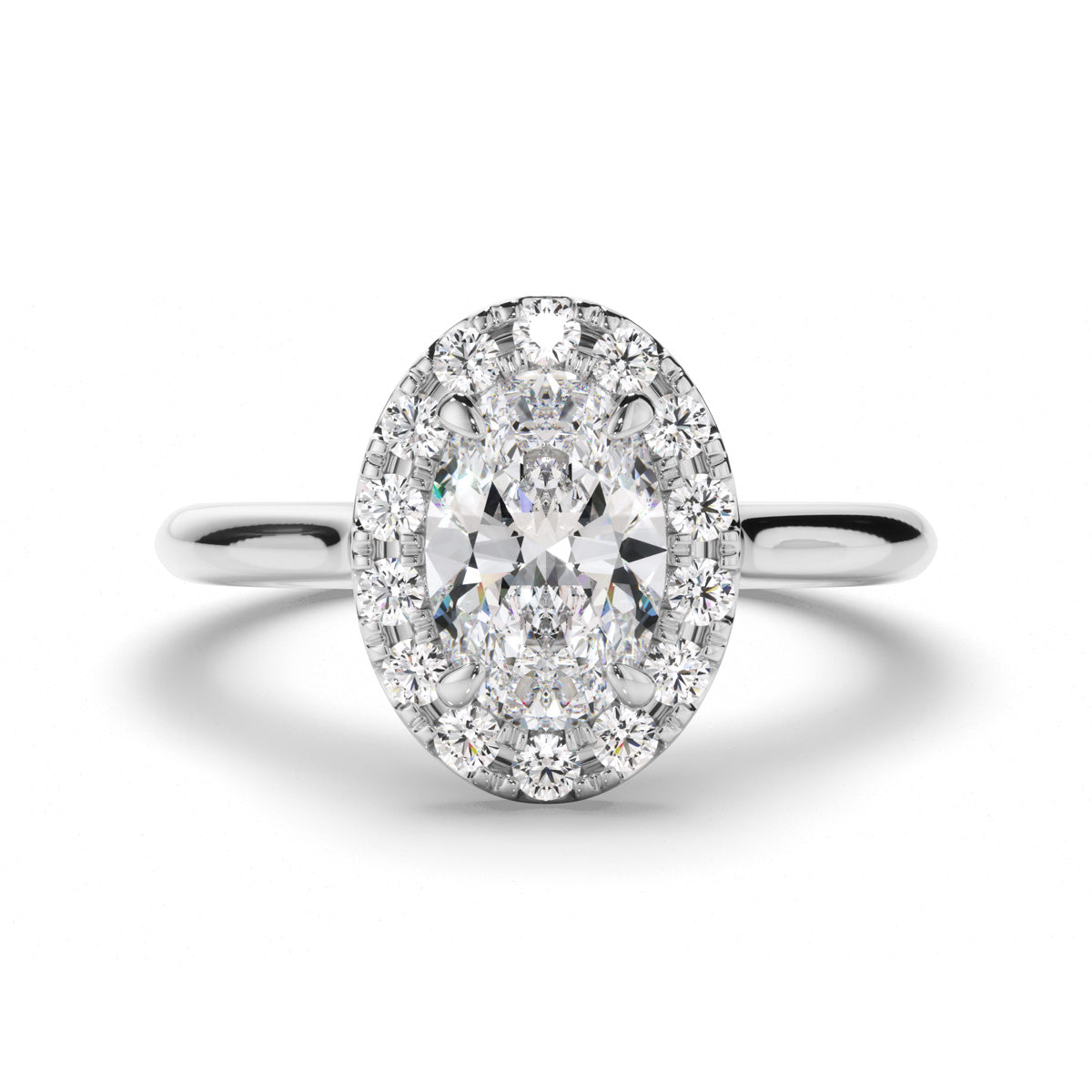 Oval Cut Diamond Halo Engagement Ring