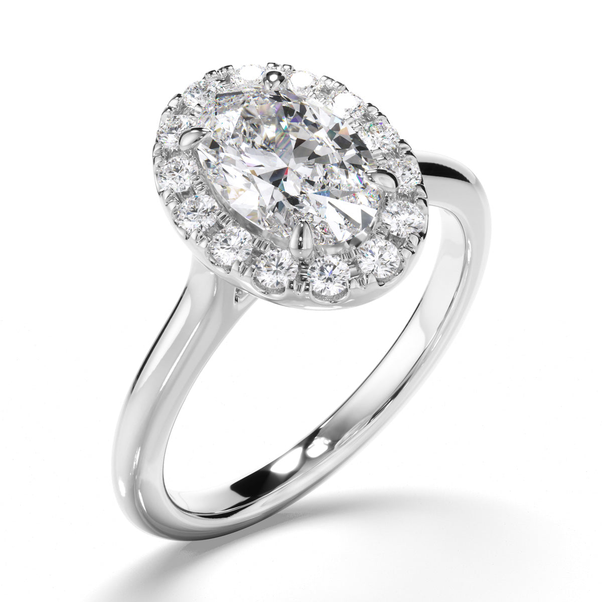 Oval Cut Diamond Halo Engagement Ring