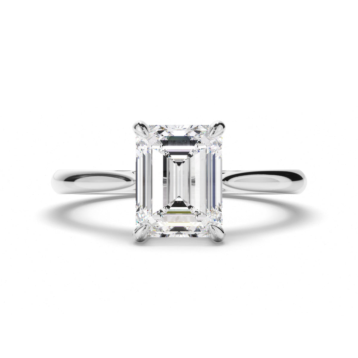 Emerald Cut Diamond Solitaire Engagement Ring