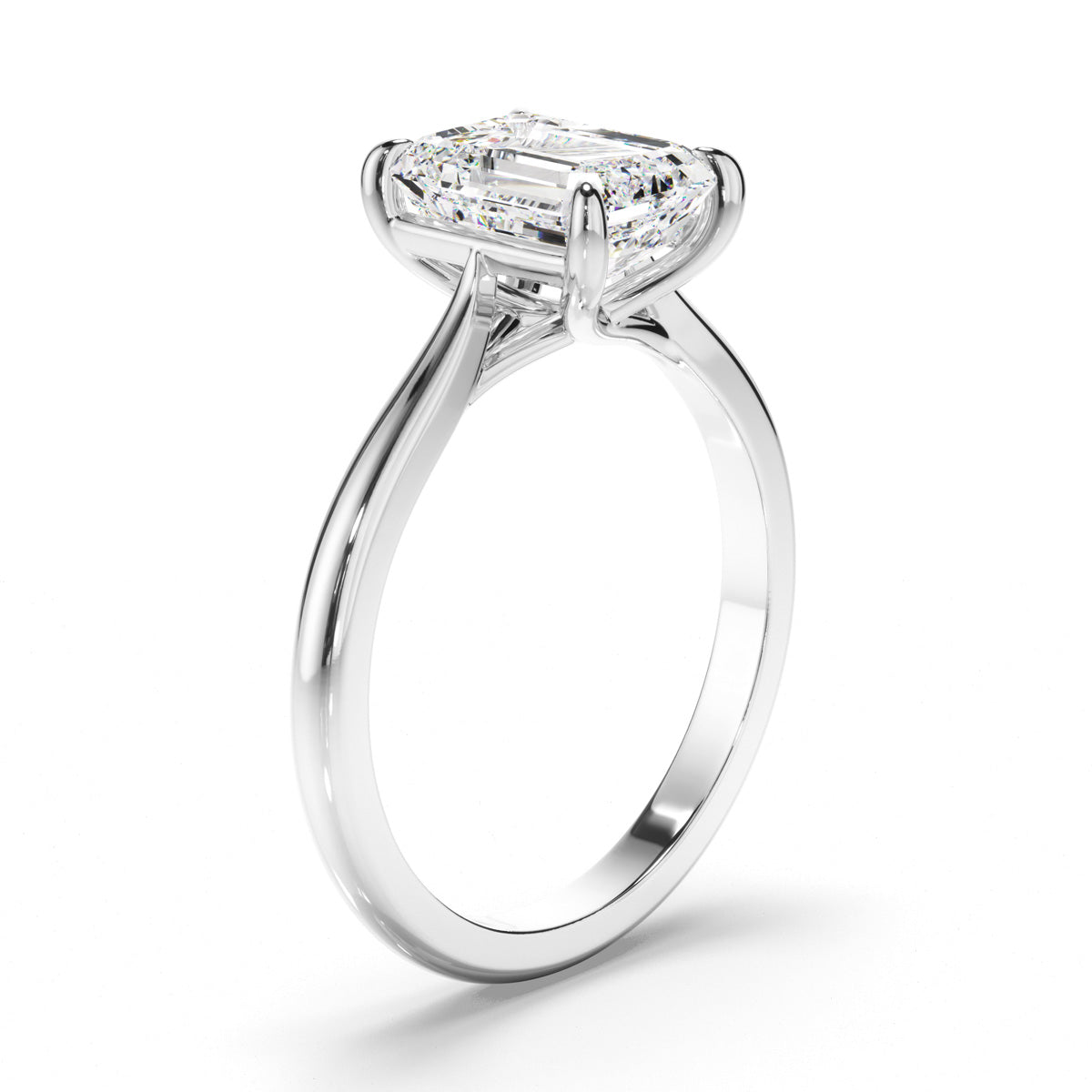 Emerald Cut Diamond Solitaire Engagement Ring