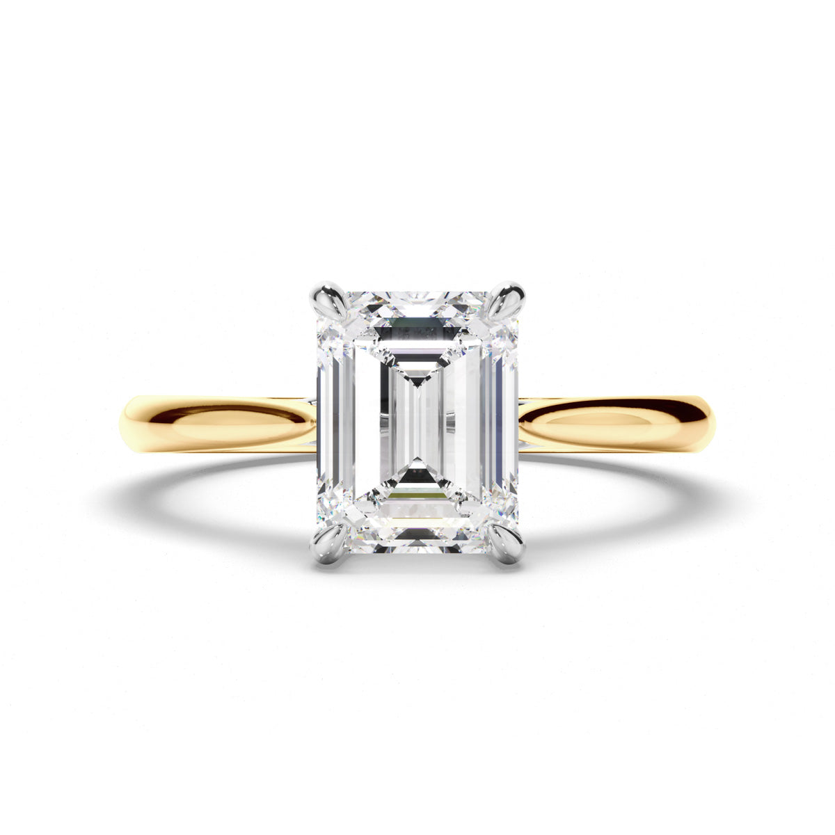 Emerald Cut Diamond Solitaire Engagement Ring