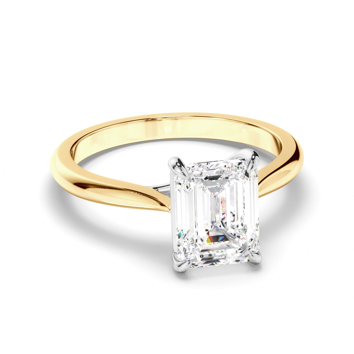 Emerald Cut Diamond Solitaire Engagement Ring