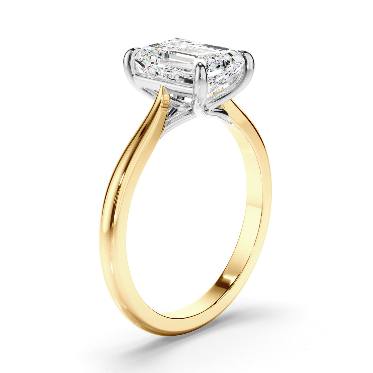 Emerald Cut Diamond Solitaire Engagement Ring