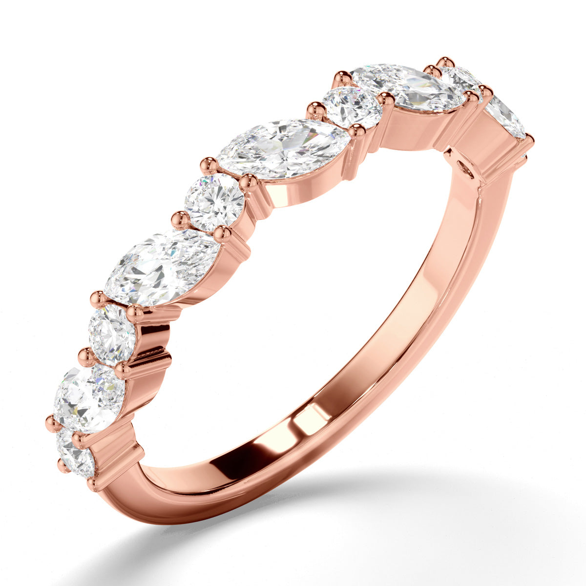 Round Brilliant & Marquise Cut Diamond Anniversary Ring