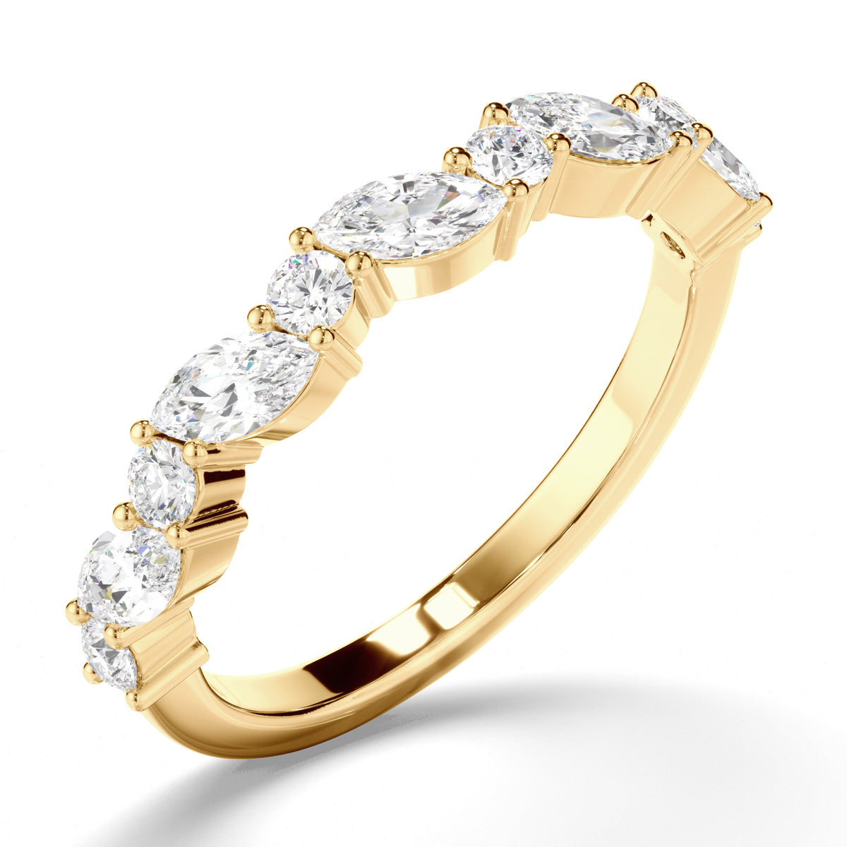 Round Brilliant & Marquise Cut Diamond Anniversary Ring