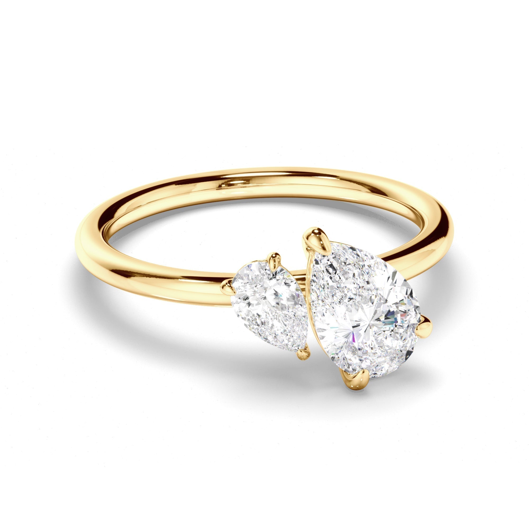 Pear Cut Diamond Toi et Moi Engagement Ring