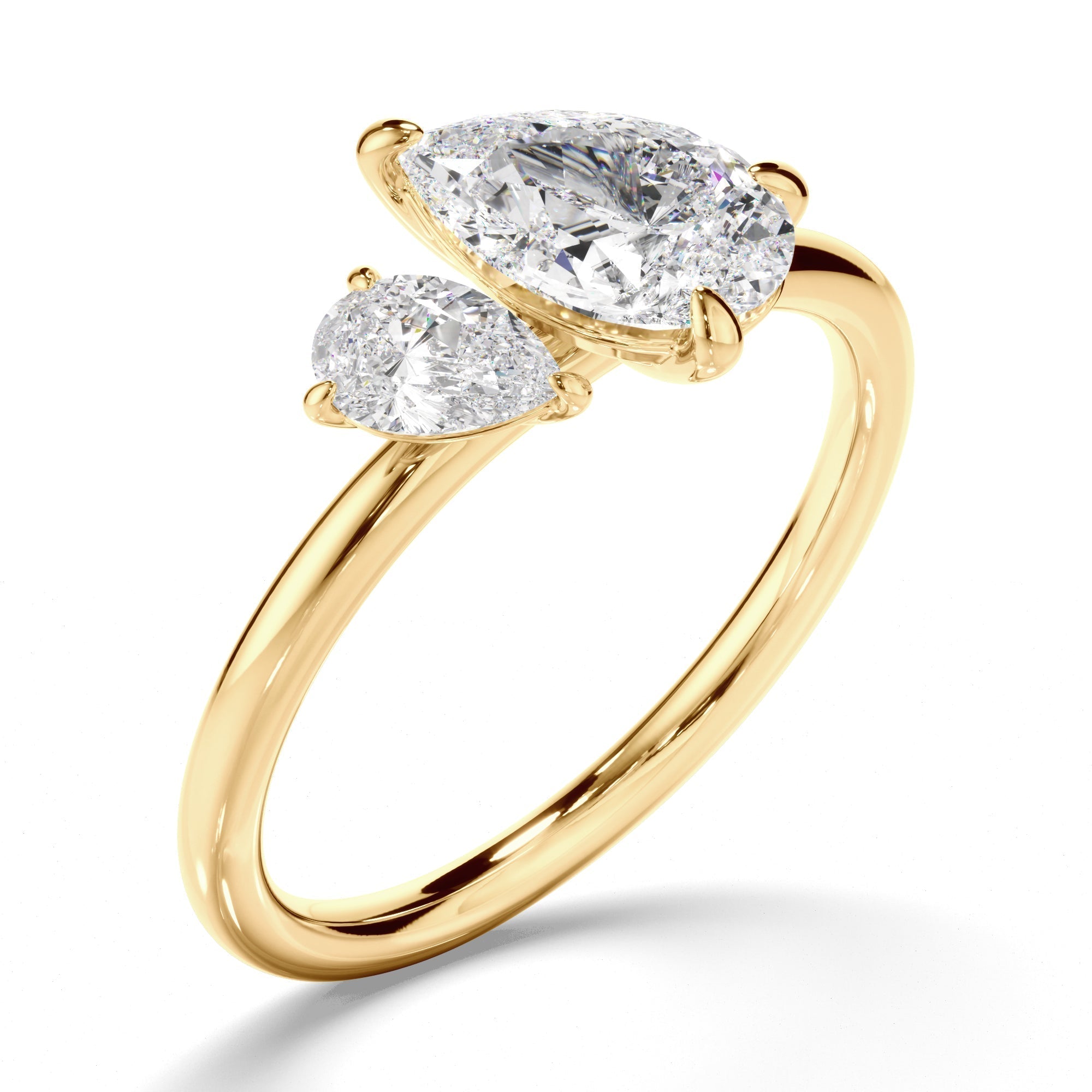 Pear Cut Diamond Toi et Moi Engagement Ring