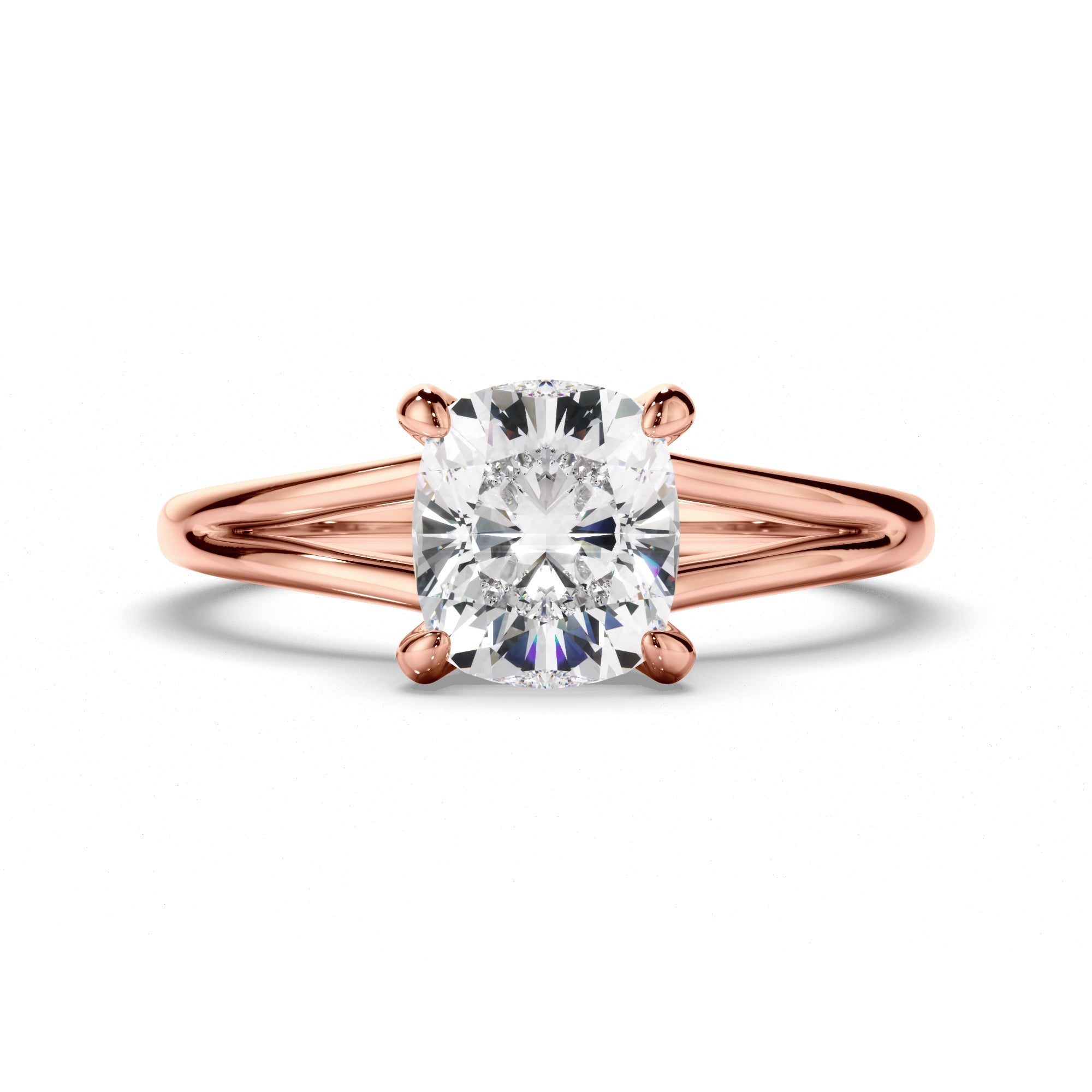 Cushion Cut Diamond Solitaire Engagement Ring