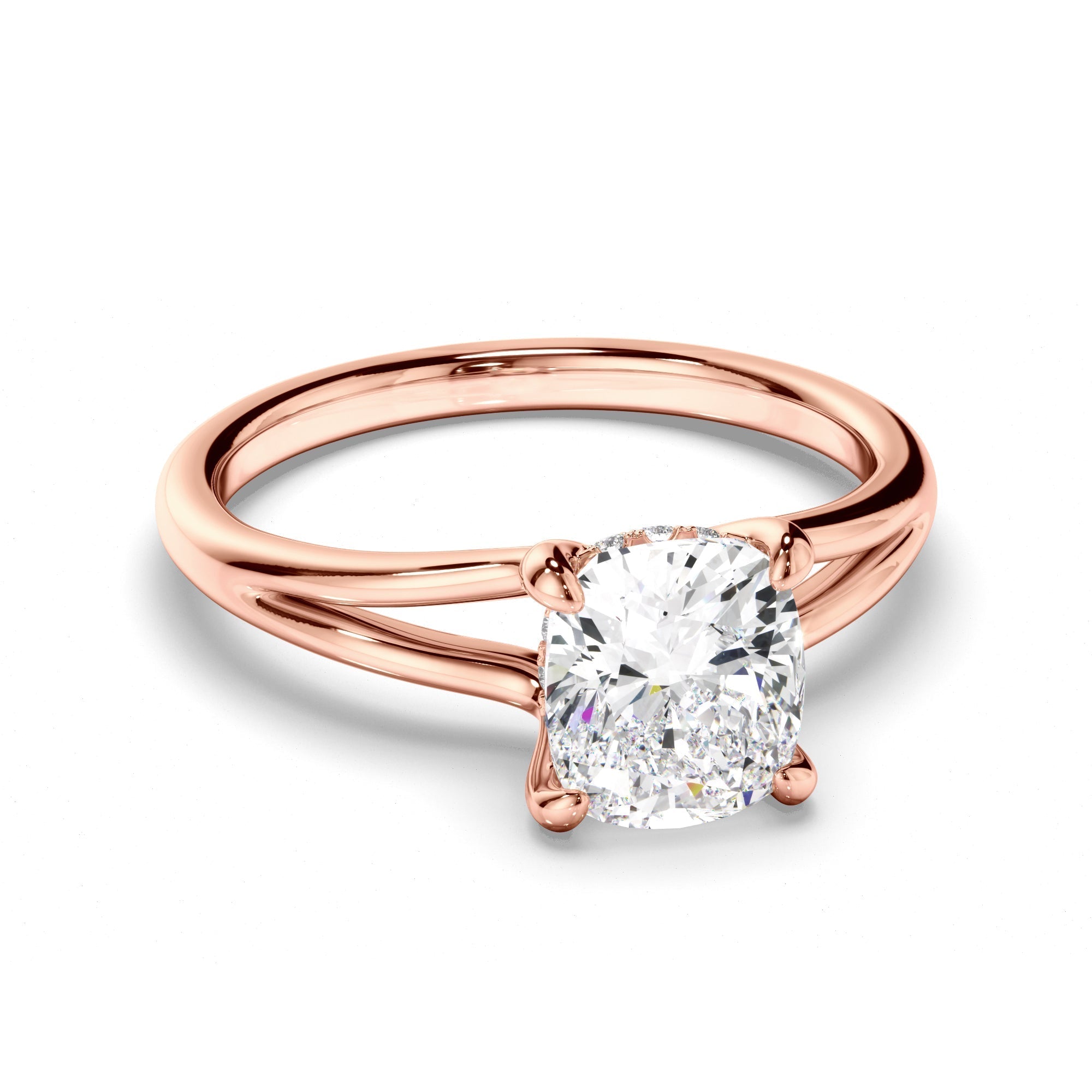 Cushion Cut Diamond Solitaire Engagement Ring