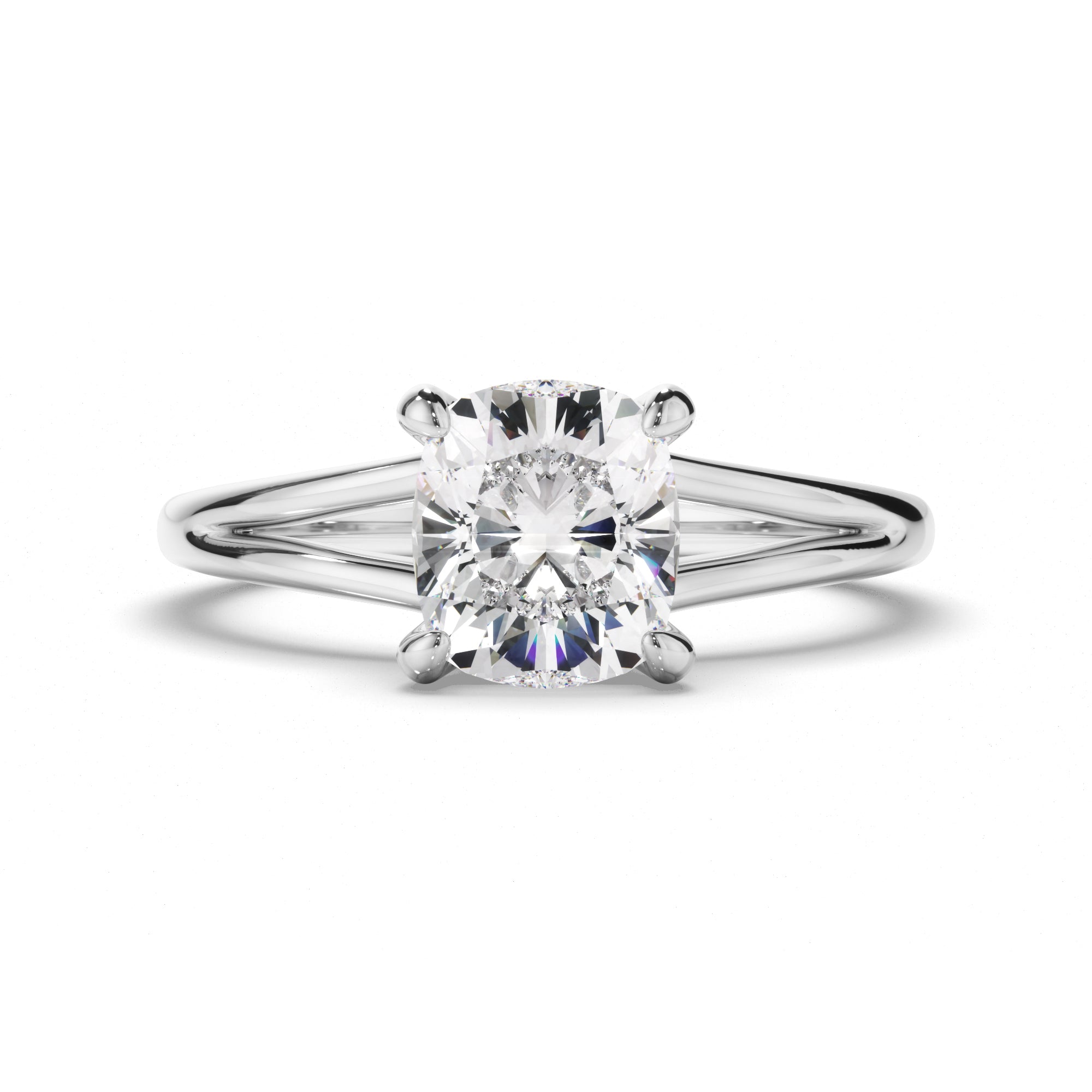 Cushion Cut Diamond Solitaire Engagement Ring