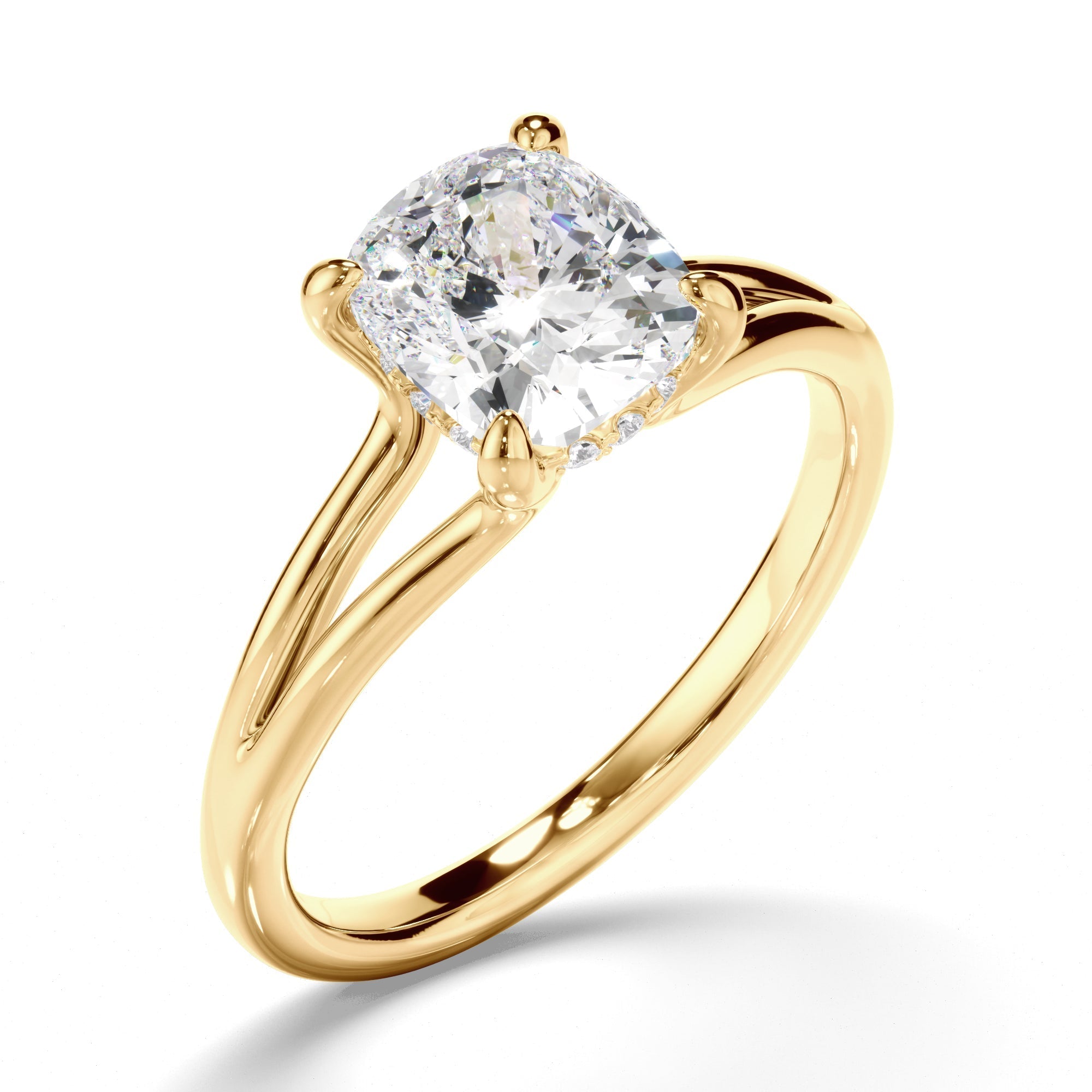 Cushion Cut Diamond Solitaire Engagement Ring