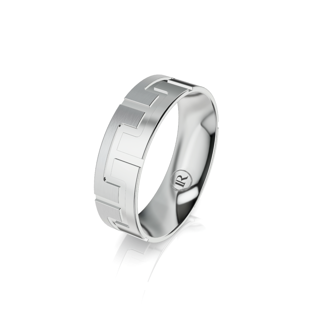 9ct White Gold Puzzle Pattern Wedding Ring