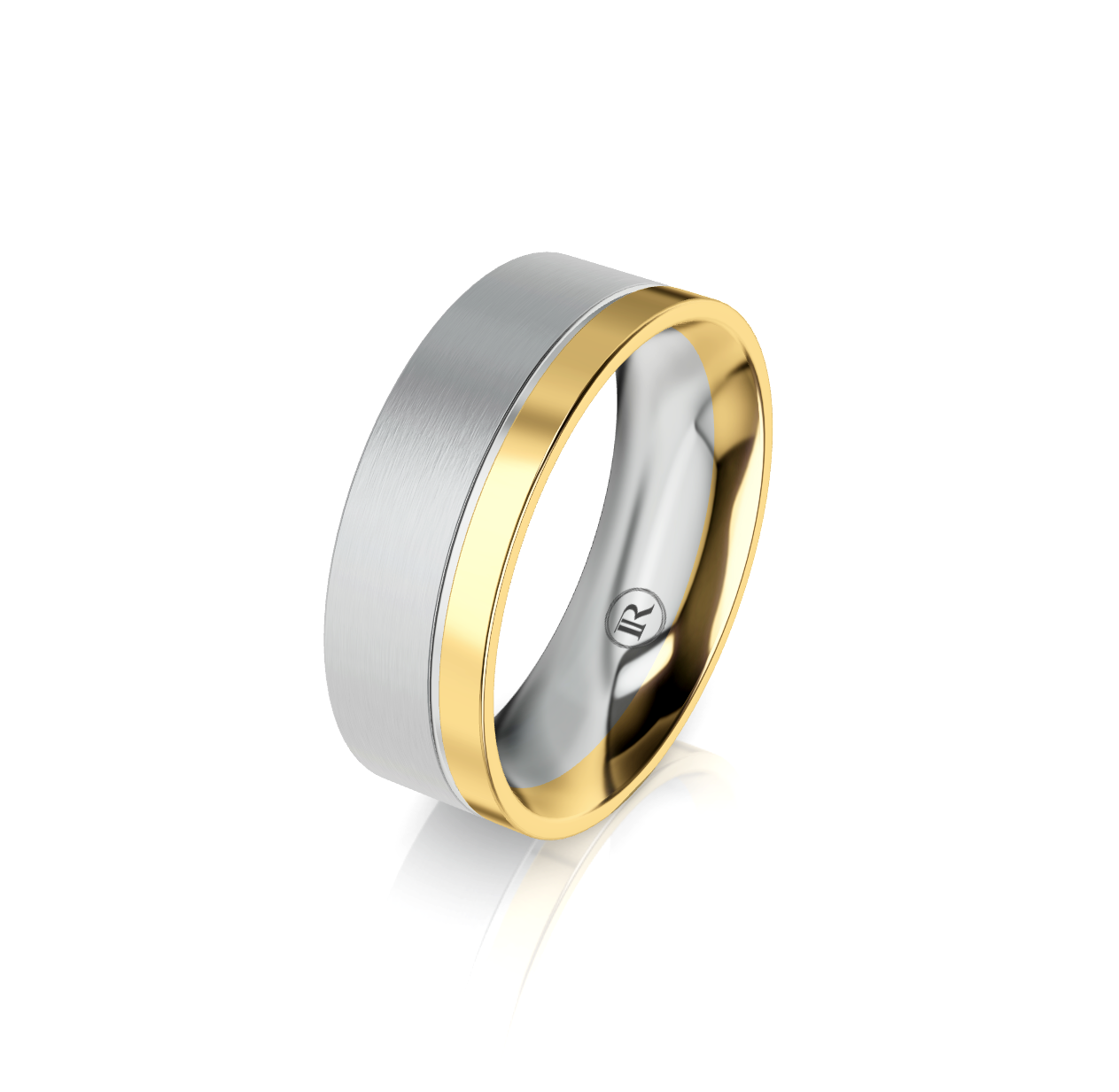 9ct White and Yellow Gold Two Tone Wedding Ring