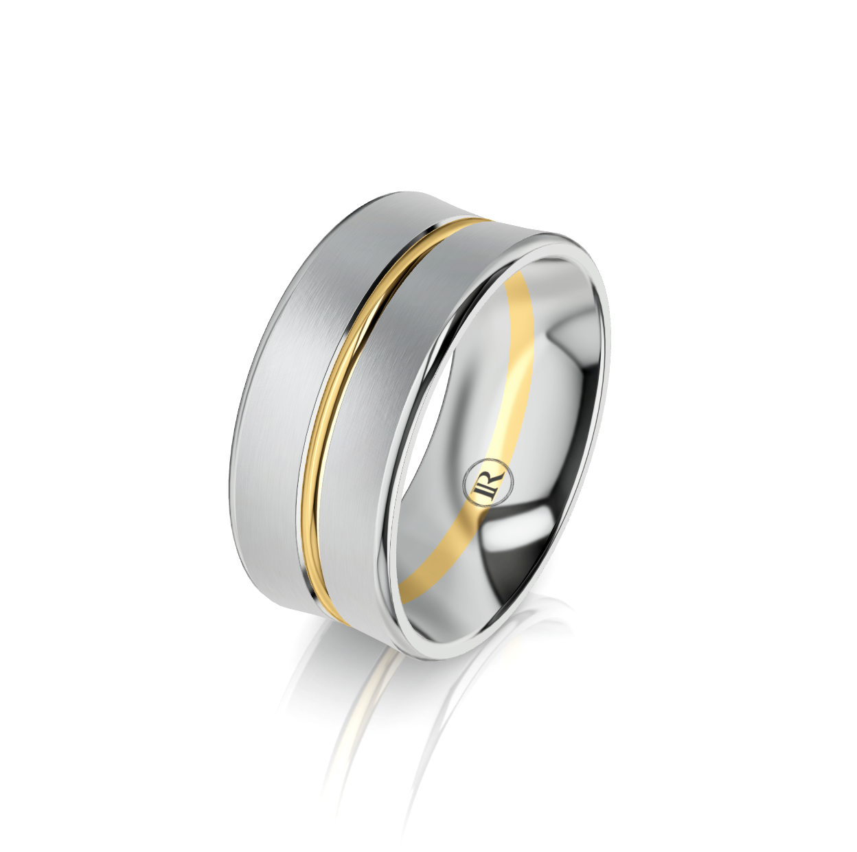 9ct White and Yellow Gold Two Tone Wedding Ring