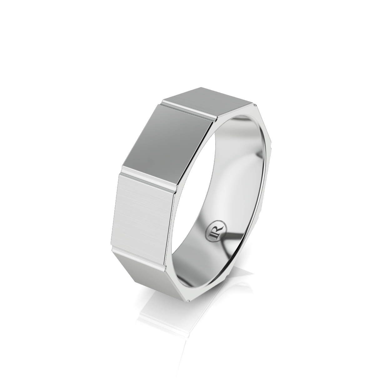 9ct White Gold Bolt Style Wedding Ring