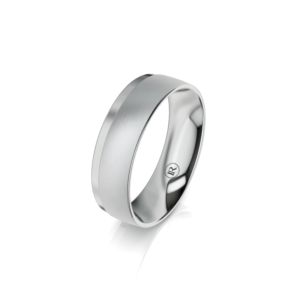 9ct White Gold Polished Edge Wedding Ring