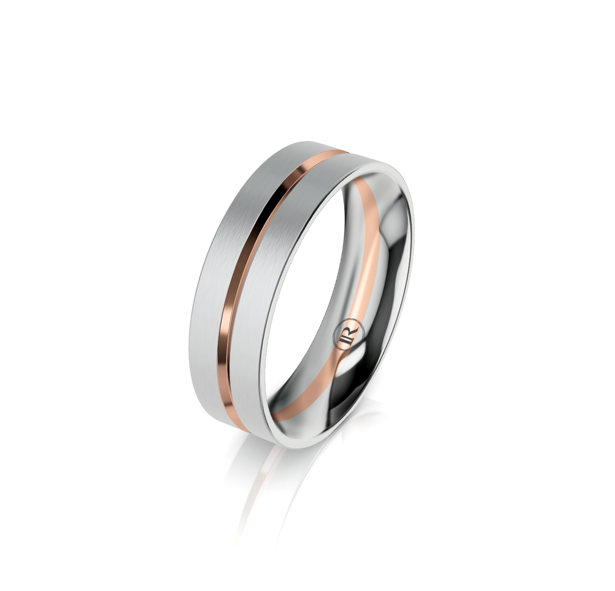 9ct White and Rose Gold Wedding Ring