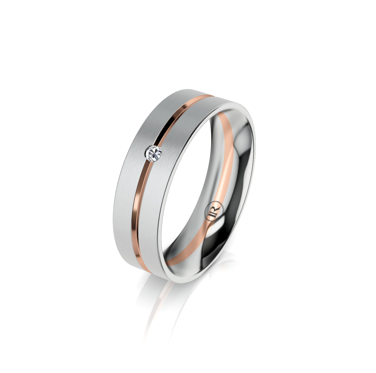9ct White and Rose Gold Diamond Wedding Ring