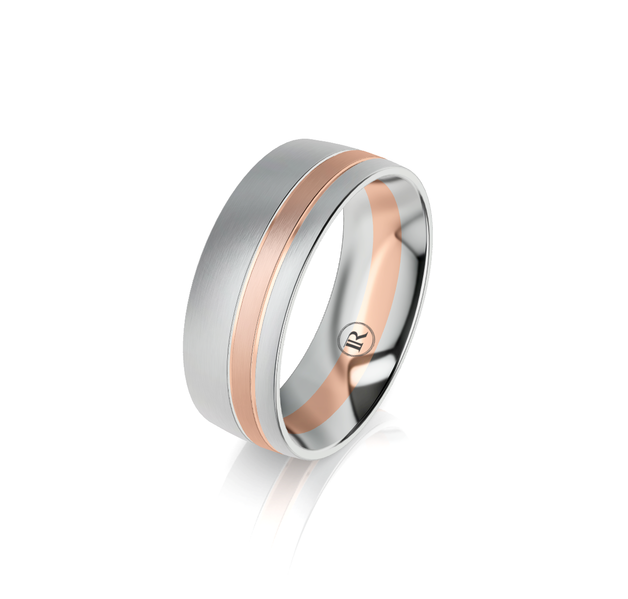 9ct White and Rose Gold Wedding Ring
