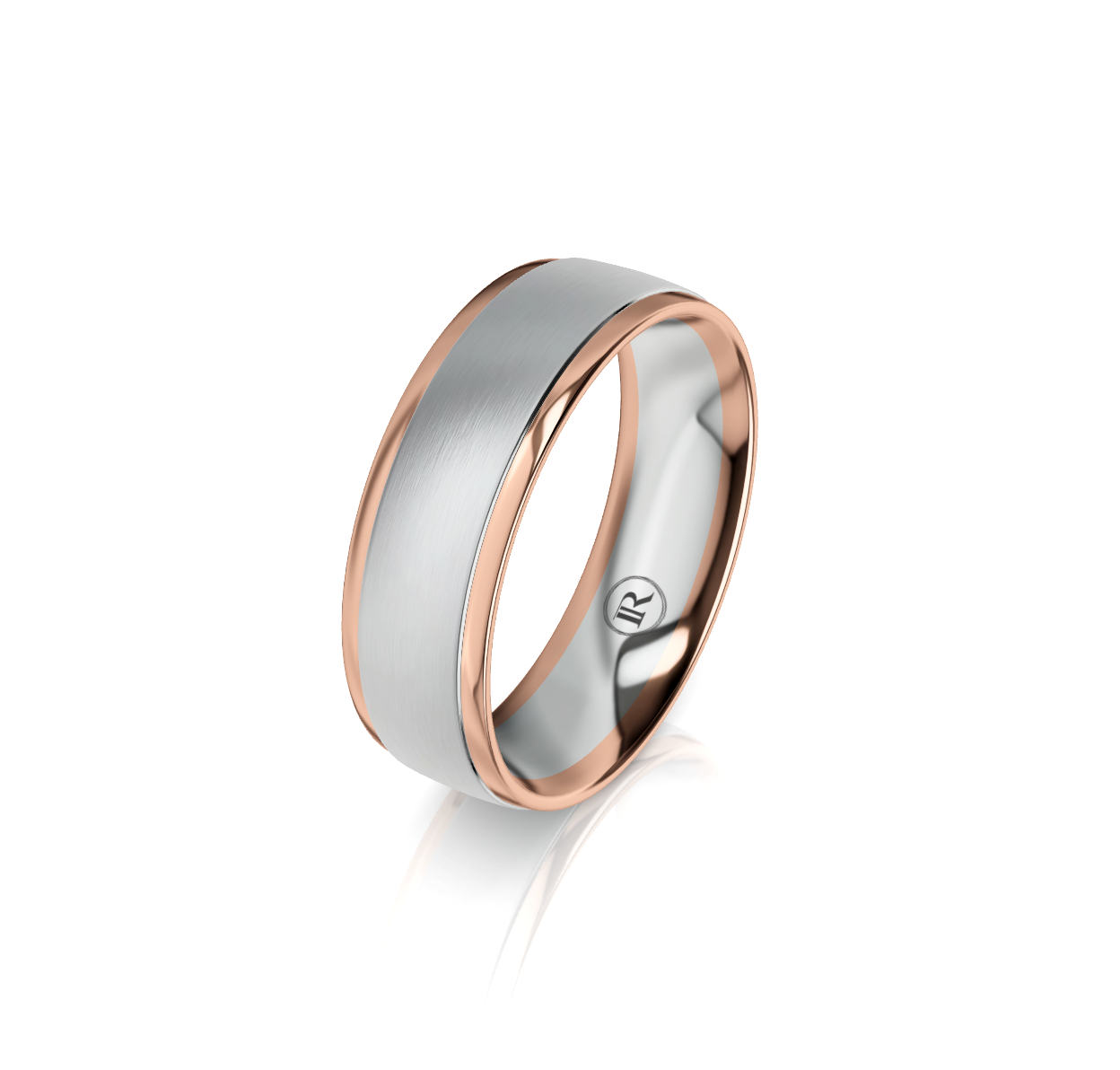 9ct White and Rose Gold Wedding Ring