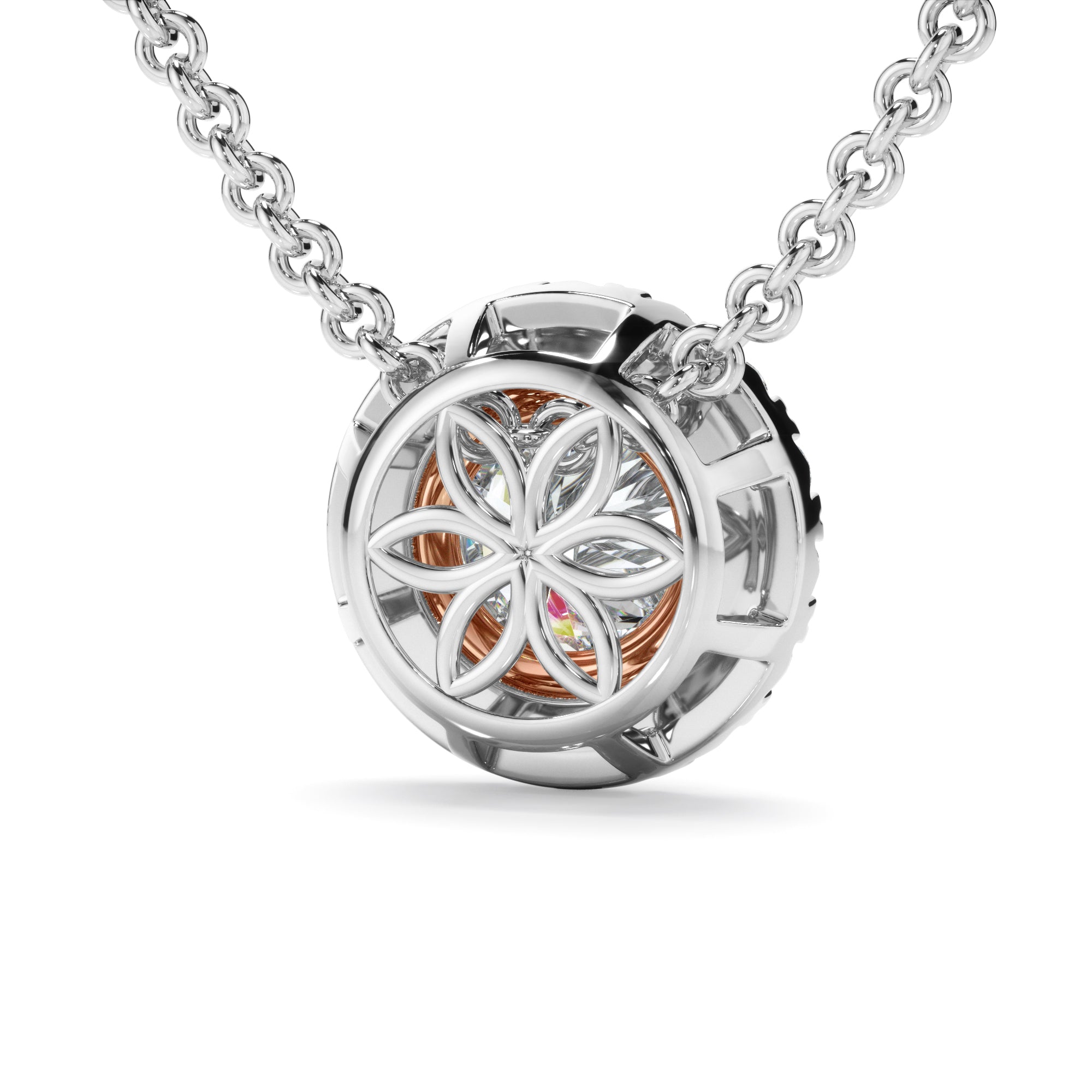 0.70ct Round Brilliant Cut Laboratory-Grown Diamond Halo Necklet