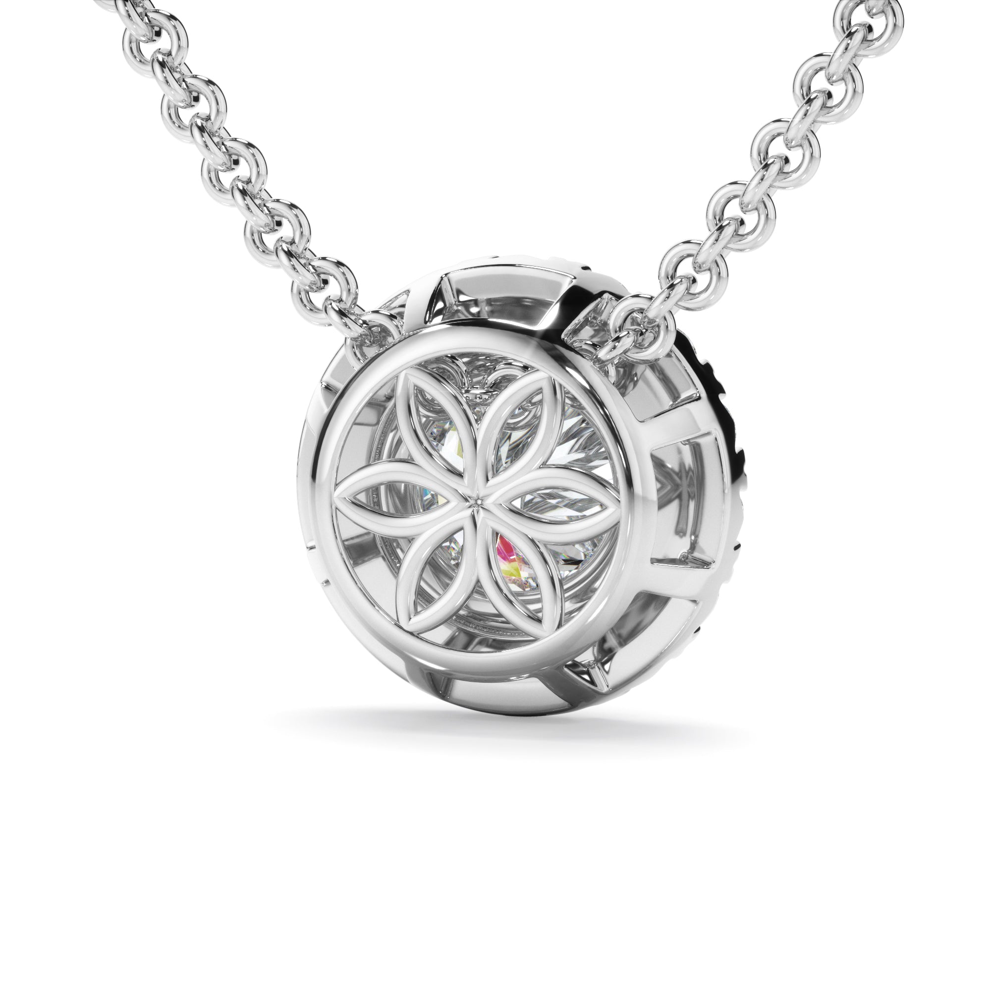 0.70ct Round Brilliant Cut Laboratory-Grown Diamond Halo Necklet