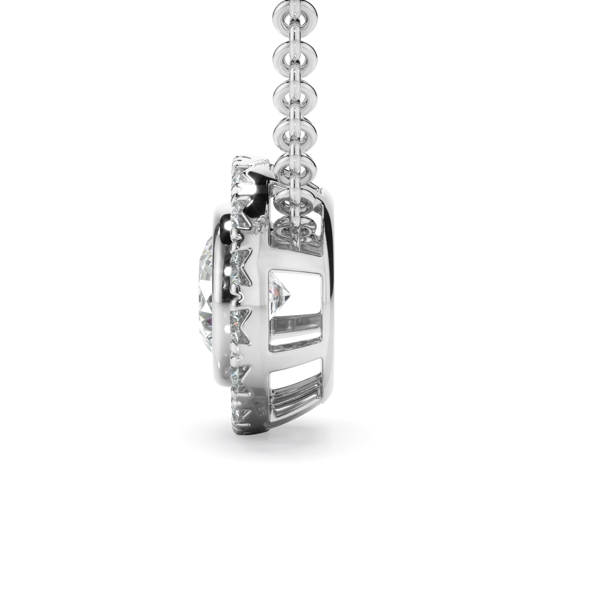 0.70ct Round Brilliant Cut Laboratory-Grown Diamond Halo Necklet