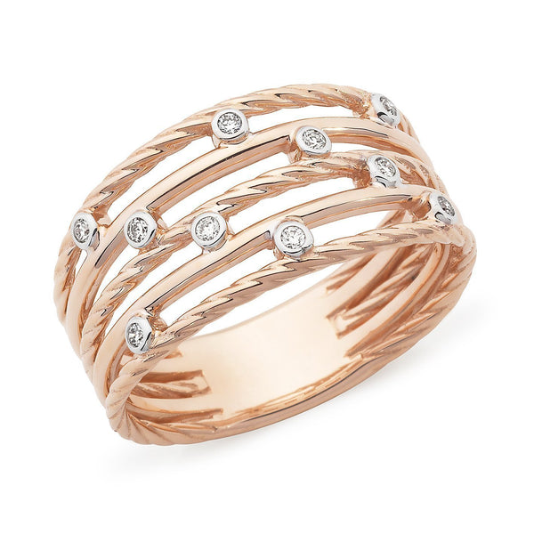 0.075ct Bezel Set Diamond Dress Ring in 9ct Rose Gold